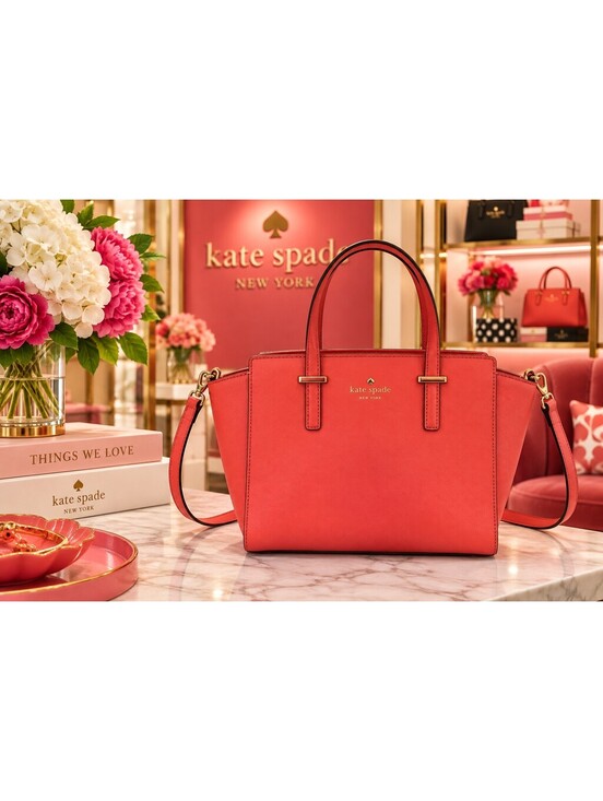 kate spade Handbags - Kate Spade | Coral Saffiano Leather Satchel Crossbody